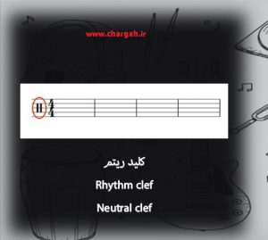 نت خوانی کلید ریتم برای درام و پرکاشن neutral clef Rhythm clef