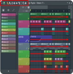 آموزش موسیقی نرم افزار اف ال استودیو (Fl studio) ساختار پلی لیست از ردیف هایی تشکیل شده که به هر کدام یک ردیف می گوییم