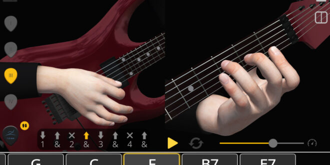 آکوردهای گیتار به صورت سه بعدی با اپلیکیشن - guitar 3D basic chords برای اندروید و ios