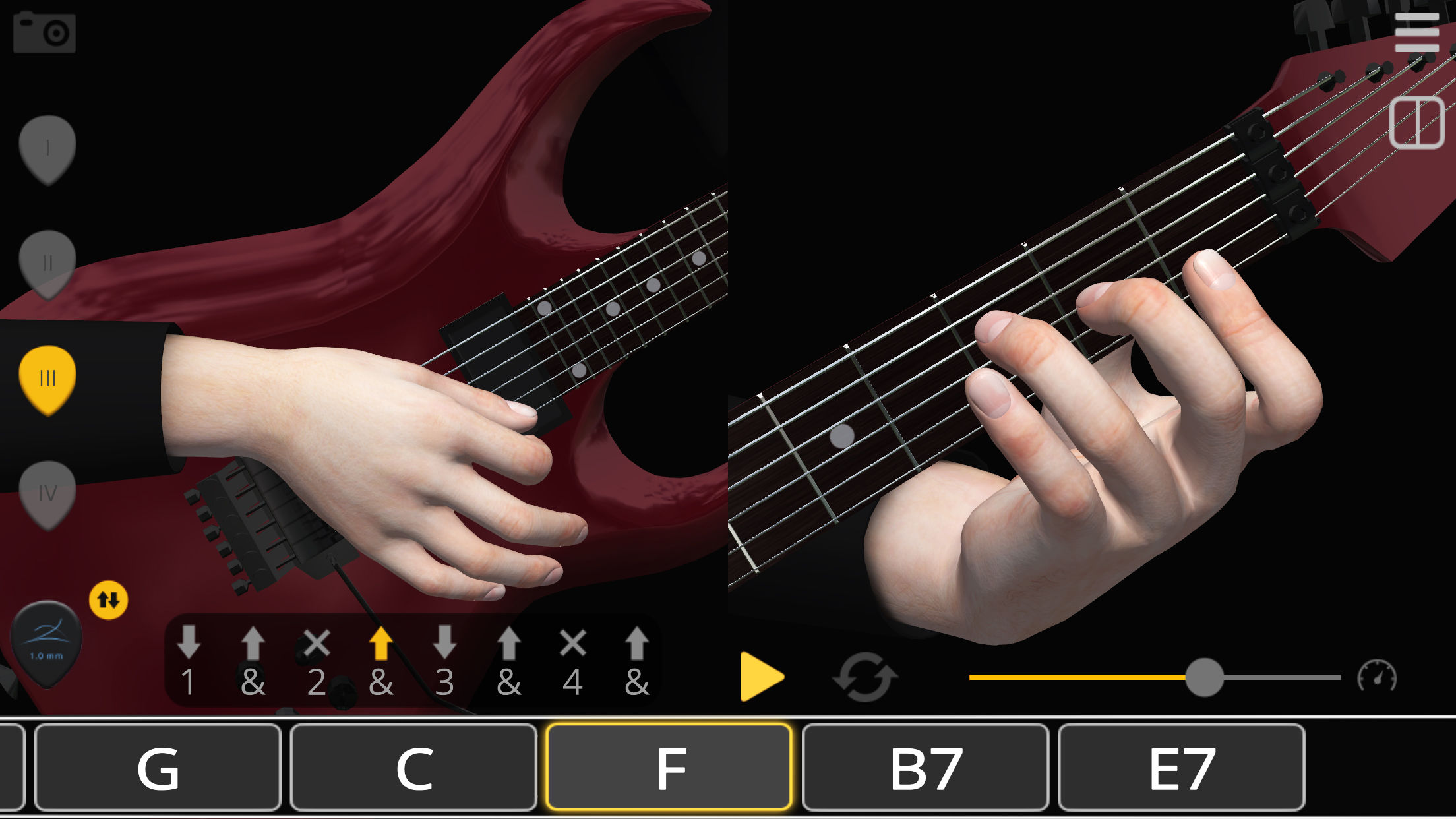 آکوردهای گیتار به صورت سه بعدی با اپلیکیشن - guitar 3D basic chords برای اندروید و ios