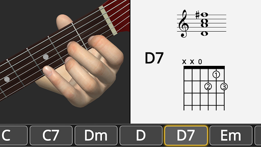 آکوردهای گیتار به صورت سه بعدی با اپلیکیشن - guitar 3D basic chords برای اندروید و ios