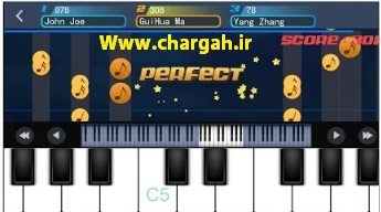 اپلیکیشن آموزش پیانو با گوشی Perfect piano قابلیت ارائه ی نت ها در حالت های مختلف