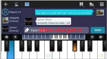 اپلیکیشن آموزش پیانو با گوشی Perfect piano قابلیت چت کردن